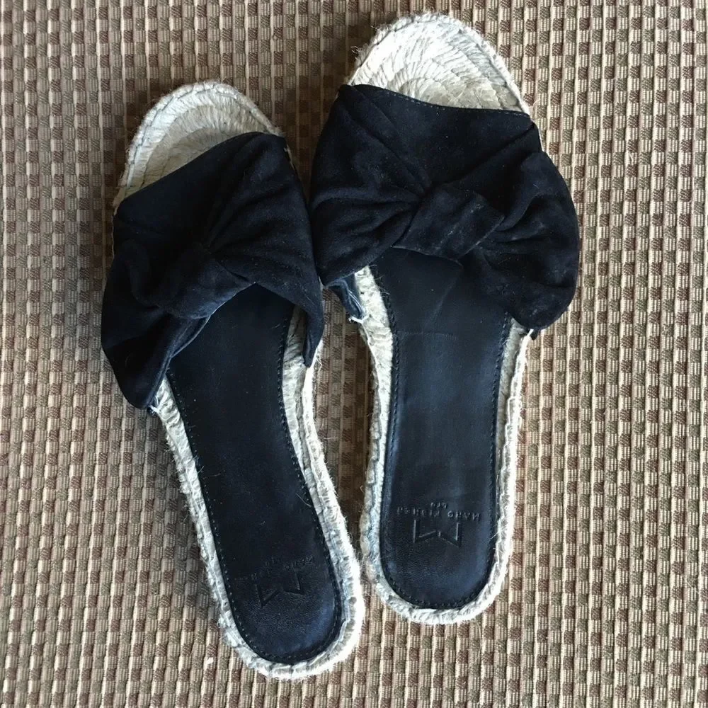 VELVET BOW Top Espadrille Slide Sandals!